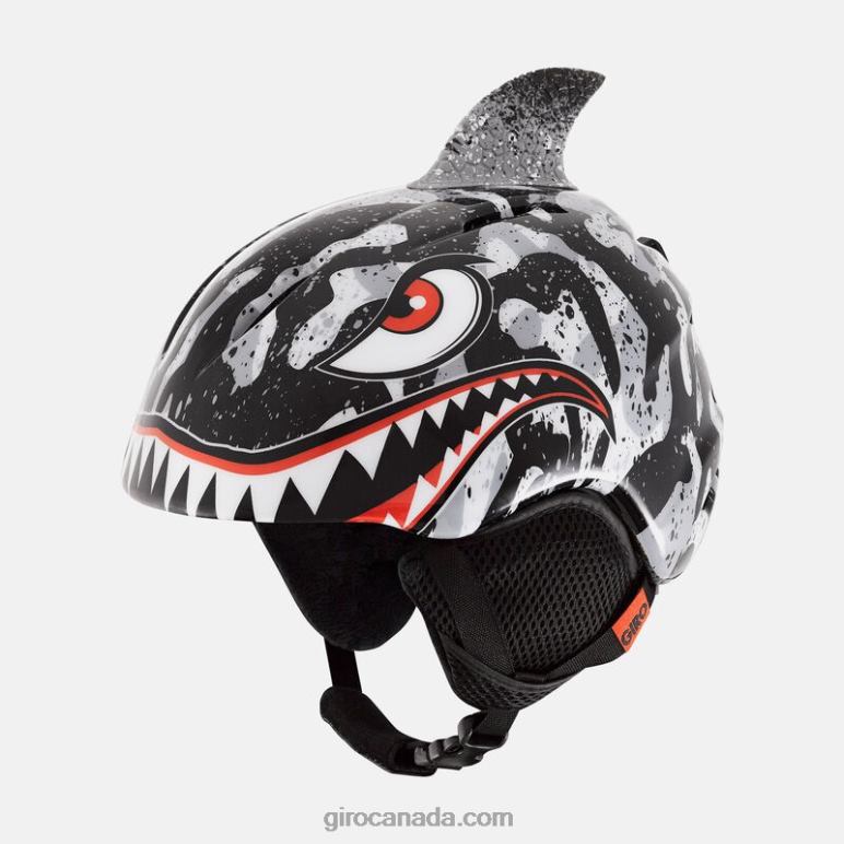 Giro Black/Grey Tiger Shark Kids Launch Plus Helmet 46F4N1022