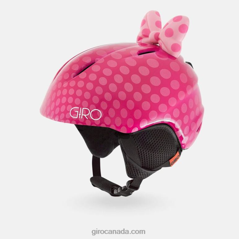 Giro Pink Bow Polka Dots Kids Launch Plus Helmet 46F4N1518