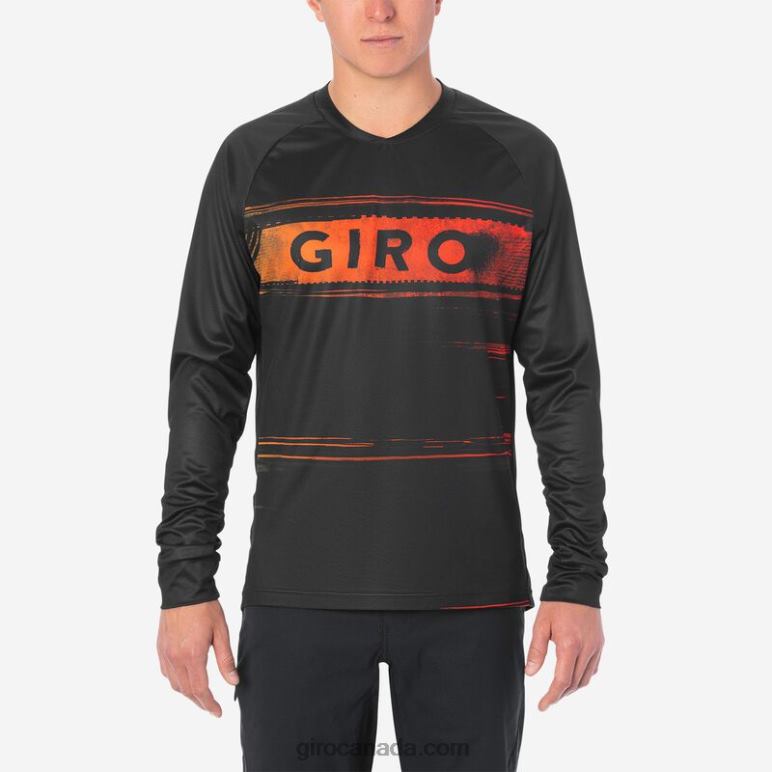 Giro Black/Red Hypnotic Men Roust Ls Jersey 46F4N735