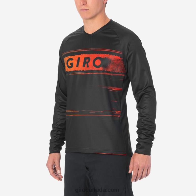 Giro Black/Red Hypnotic Men Roust Ls Jersey 46F4N735