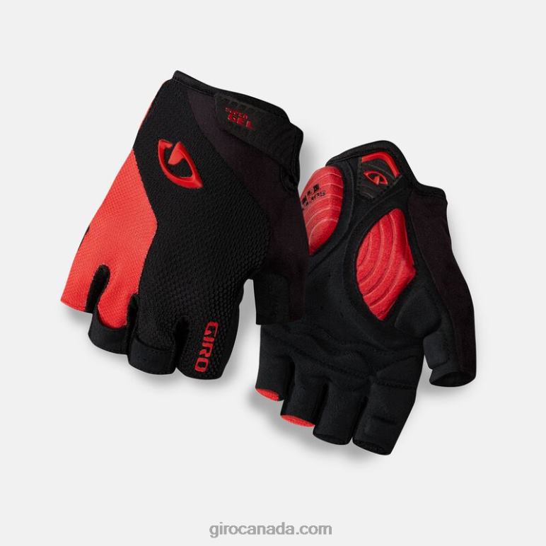 Giro Black/Bright Red Men Strade Dure Supergel Glove 46F4N827