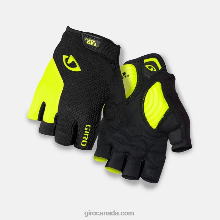 Giro Black/Highlight Yellow Men Strade Dure Supergel Glove 46F4N828