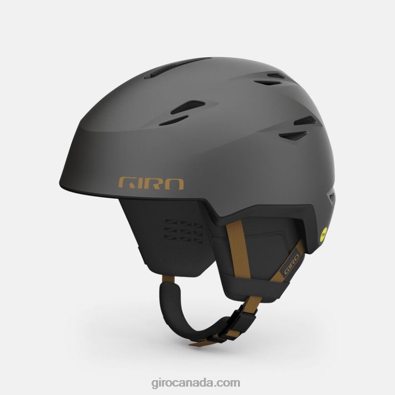 Giro Metallic Coal/Tan Men Grid Spherical Helmet 46F4N356