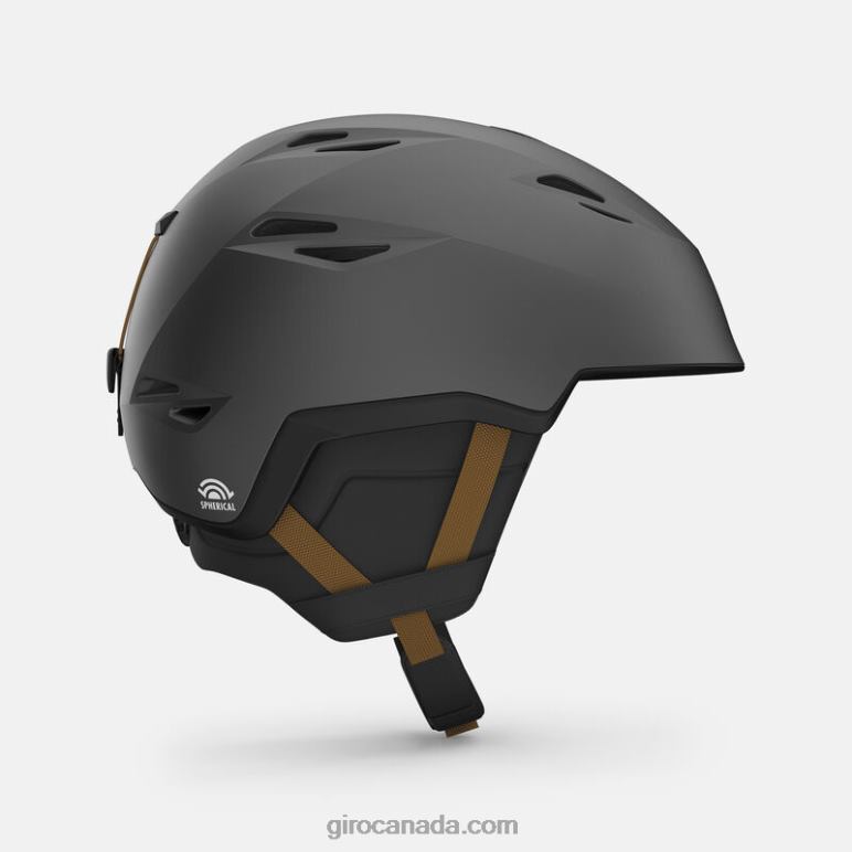 Giro Metallic Coal/Tan Men Grid Spherical Helmet 46F4N356