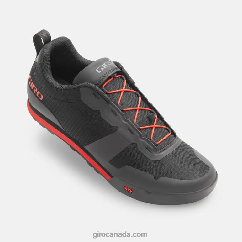 Giro Black/Bright Red Men Tracker Fastlace Shoe 46F4N23