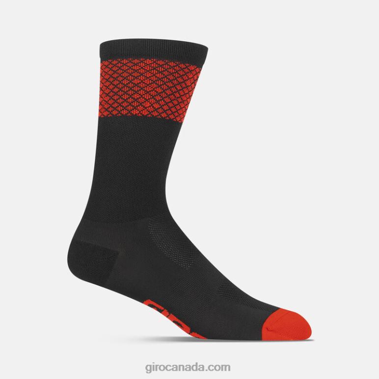Giro Black/Bright Red Unisex Comp Racer High Rise Sock 46F4N789