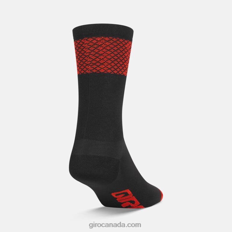 Giro Black/Bright Red Unisex Comp Racer High Rise Sock 46F4N789