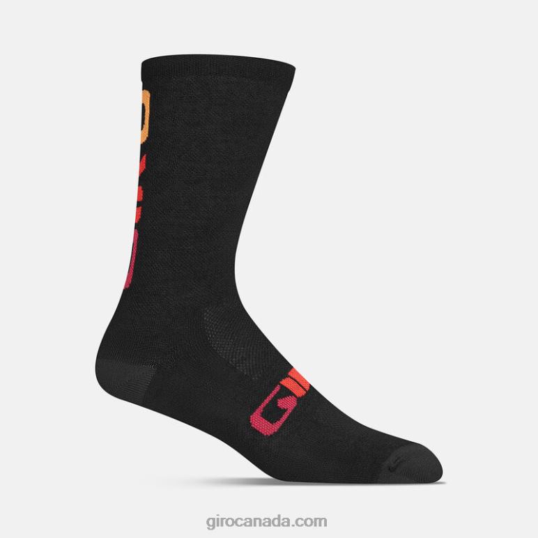 Giro Black Hyperglitch Unisex Seasonal Merino Wool Sock 46F4N189