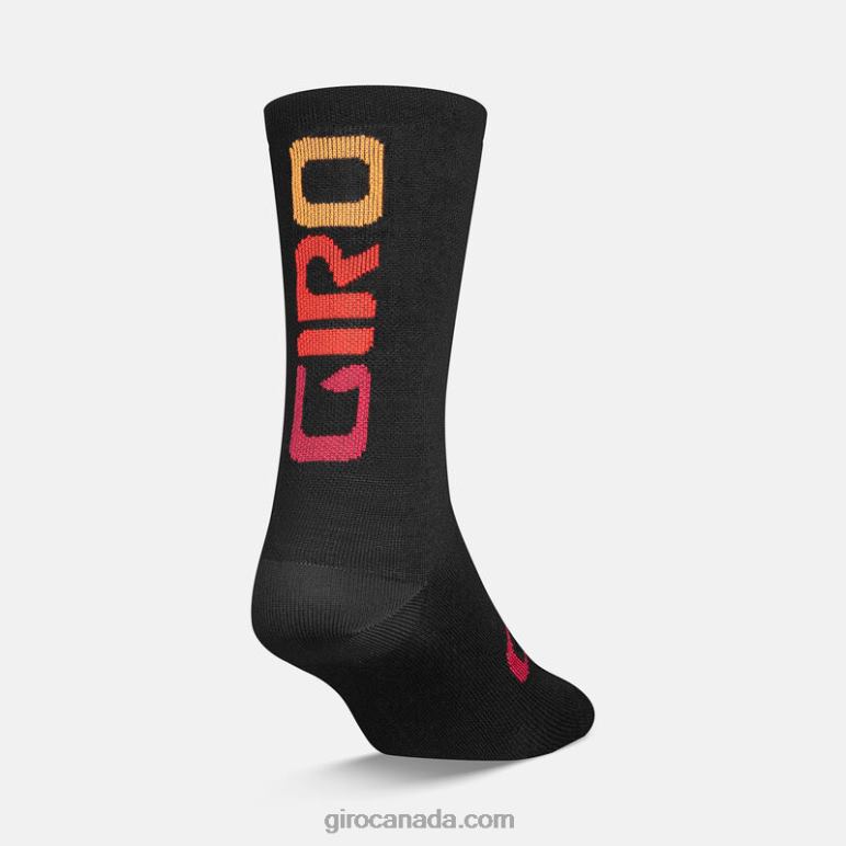Giro Black Hyperglitch Unisex Seasonal Merino Wool Sock 46F4N189
