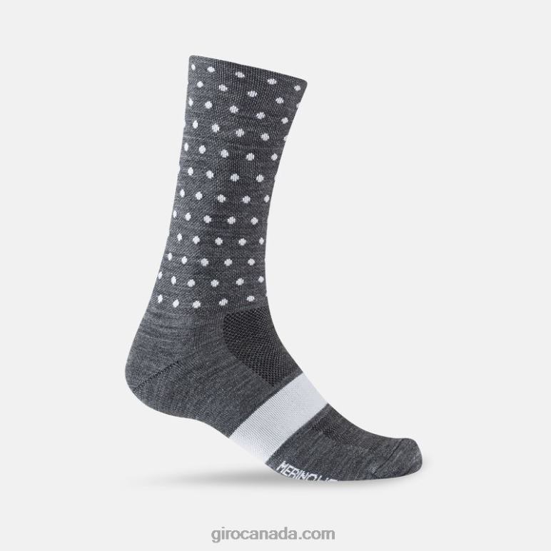 Giro Charcoal/White Dots Unisex Seasonal Merino Wool Sock 46F4N902