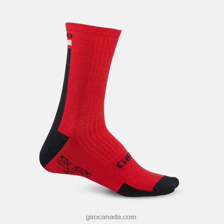 Giro Dark Red/Black/Grey Unisex Hrc+ Merino Wool Sock 46F4N912