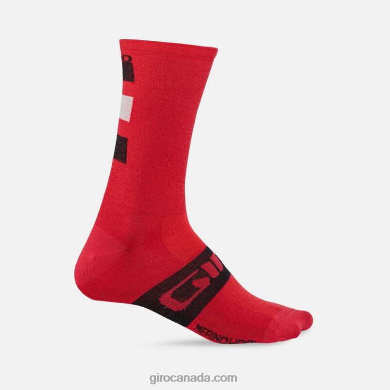 Giro Dark Red/Black/Grey Unisex Seasonal Merino Wool Sock 46F4N903