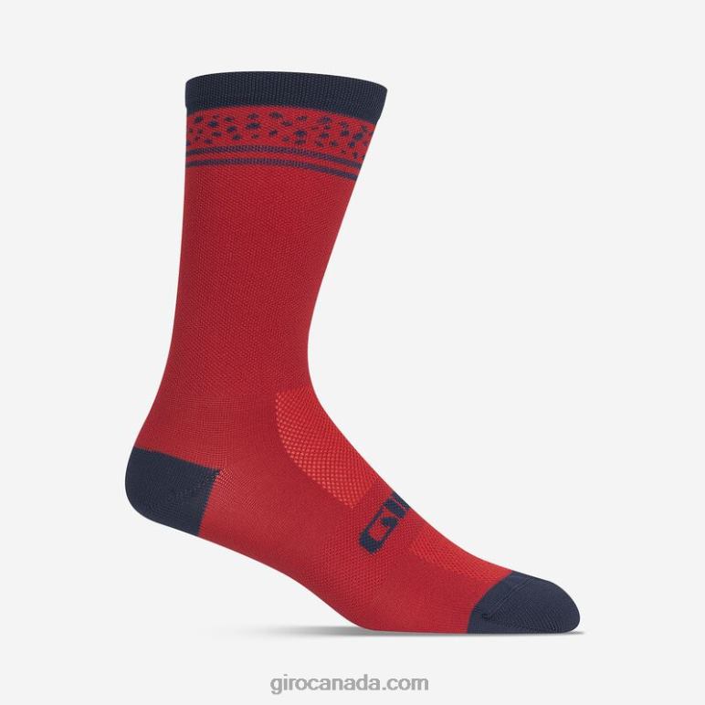 Giro Dark Red Lines Unisex Comp Racer High Rise Sock 46F4N792