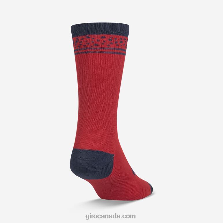 Giro Dark Red Lines Unisex Comp Racer High Rise Sock 46F4N792