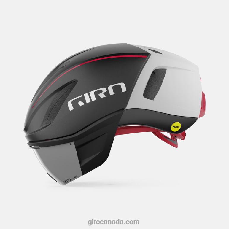 Giro Matte Black/White/Bright Red Unisex Vanquish Mips Helmet 46F4N632