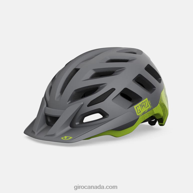 Giro Matte Metallic Black/Ano Lime Unisex Radix Mips Helmet 46F4N627