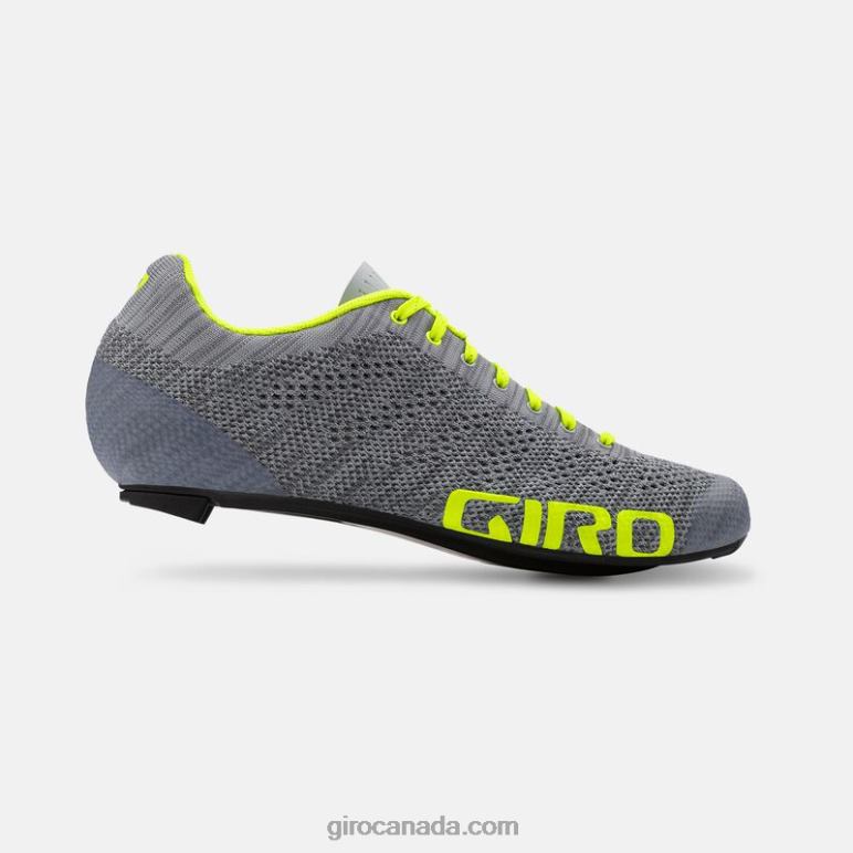 Giro Grey Heather/Highlight Yellow Unisex Empire E70 Knit Shoe 46F4N1068