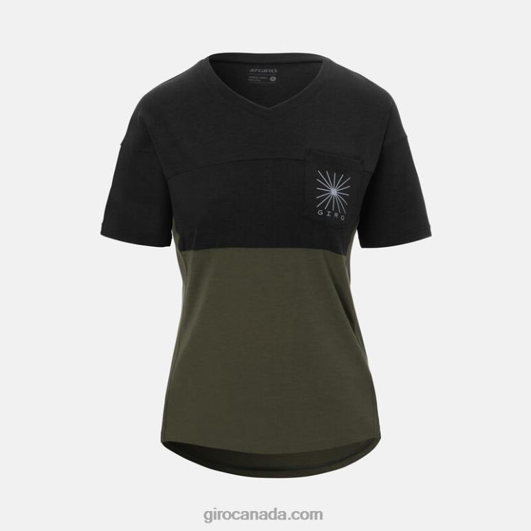 Giro Black/Trail Green Women Ride Jersey 46F4N1120