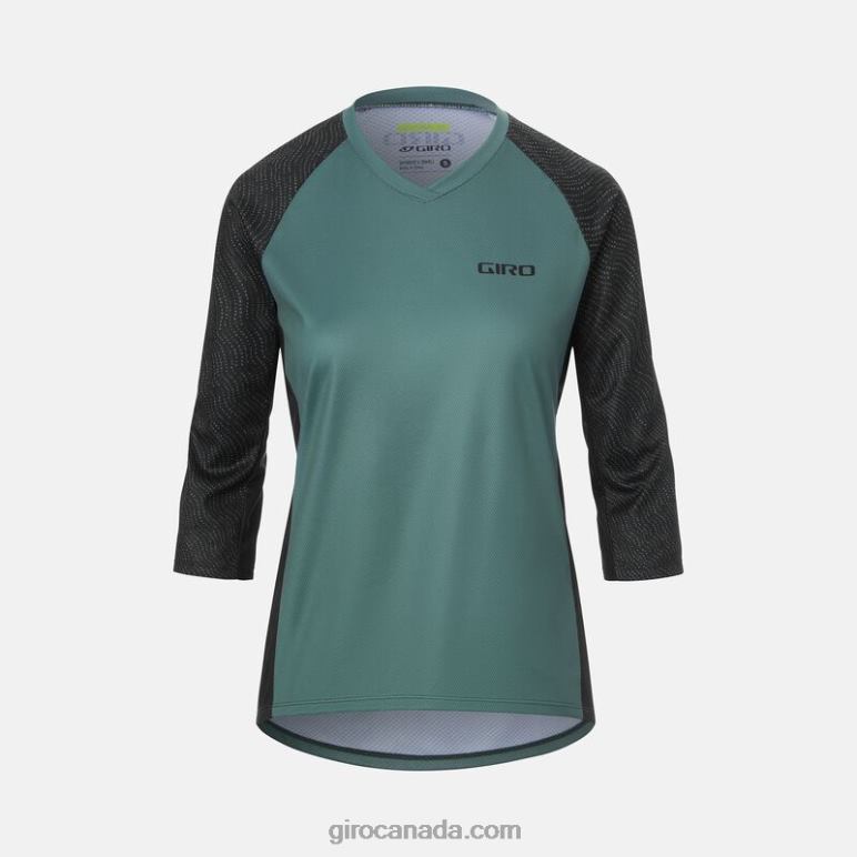 Giro Grey Green Pounce Women Roust 3/4 Jersey 46F4N1253